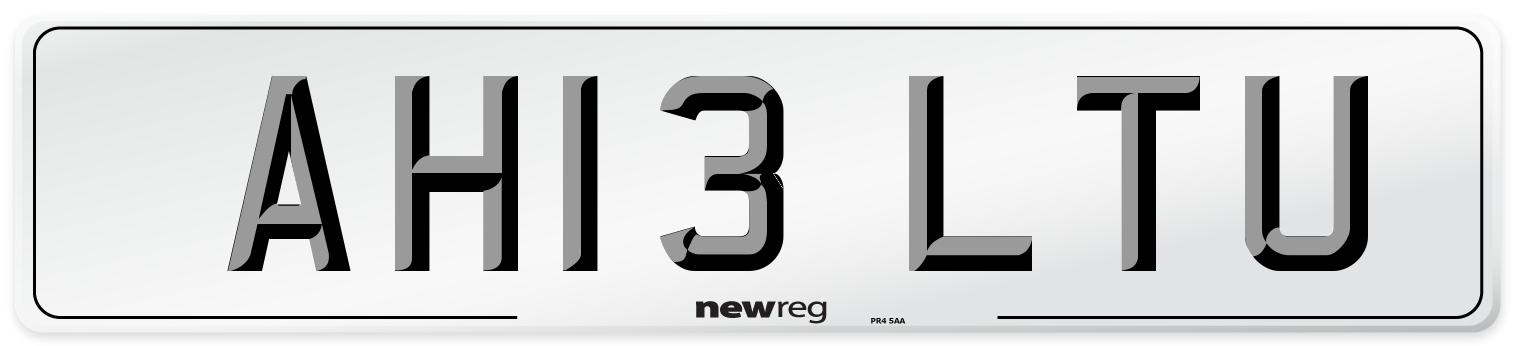 AH13 LTU Number Plate from New Reg
